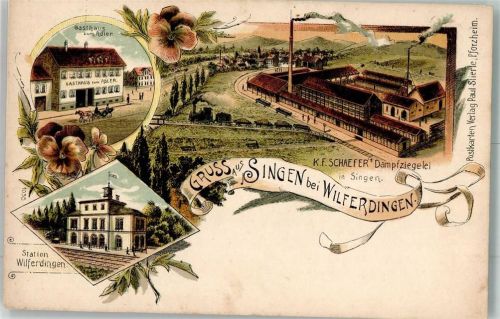 Singen Dampfziegelei Schaefer Bahnstation Gasthaus zum Adler