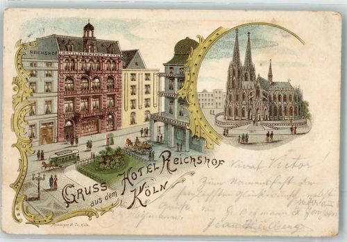 Köln Esch/Auweiler 607 1896 Hotel Reichshof Pferdestraßenbahn Kölner Dom