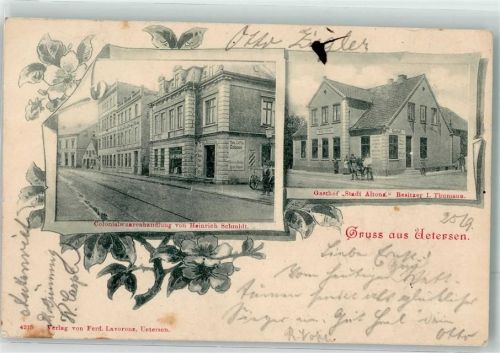 25436 W2082 Uetersen 1898 - Kolonialwaren Schmidt Gasthaus Stadt Altona