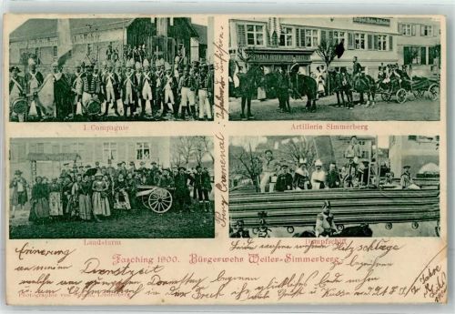 Weiler-Simmerberg 1900 Fasching 1900 Bürgerwehr 1. Compagnie Artillerie Landsturm Dampfschiff