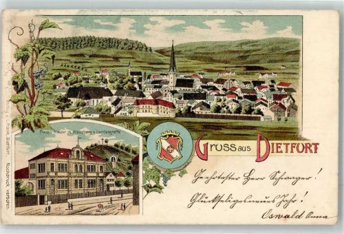 Dietfurt 1898 Frauenkloster Kreuzberg Lurdesgrotte Wappen