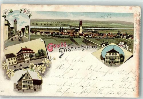 89165 W7905 Dietenheim , Iller - Marktplatz Gasthaus Kirche