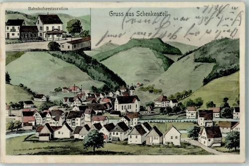 Schenkenzell 1914 Bahnhofsrestauration Gasthaus Verlag Hans Pernat
