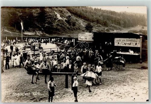 08491 O9804 Netzschkau Foto AK Strandfest 1926 Strandbad Kinder Schauckel Ort handschriftlich