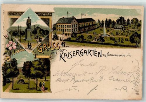 Neuenrade 1898 Etabilssement Kaisergarten Denkmal