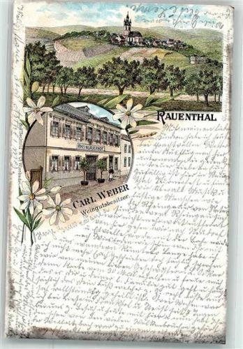 Rauenthal 1898 Gasthaus Rheingauerhof Carl Weber Weingutbesitzer