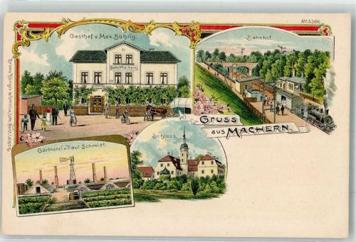 Machern Schloß Gärtnerei Schmidt Gasthaus Böhlig Bahnhof