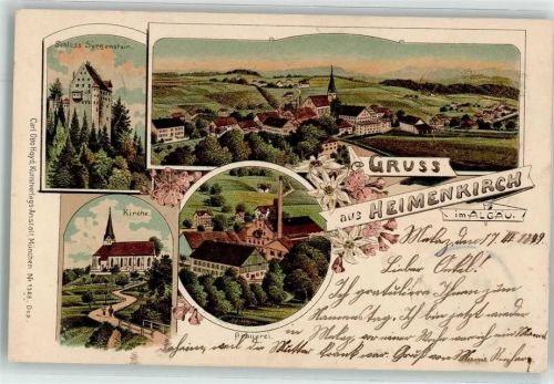 88178 W8999 Heimenkirch 1900 Lithographie Schloß Syrgenstein Brauerei