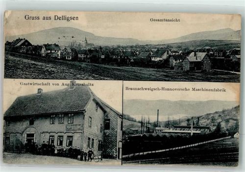 Delligsen 1913 Braunschweigsch-Hannoversche Maschinenfabrik Gasthaus Krussholtz