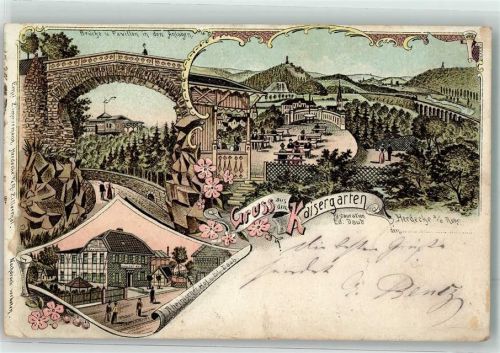 Herdecke 1899 Kaisergarten Pavillon Brücke Gasthaus Rheinischer Hof