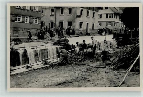 Weiler-Simmerberg Straßen-Überschwemmung 1932 Ort handschriftlich