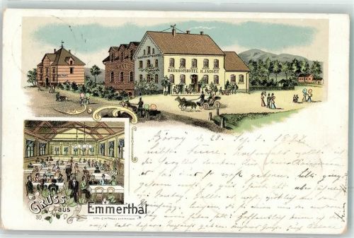 Emmerthal 1897 Bahnhofs-Hotel Jaeger Speisesaal