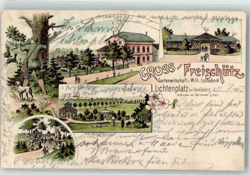 Gevelsberg 1897 Lichtenplatz Gasthaus Zum Freischütz Jäger Jagdhund