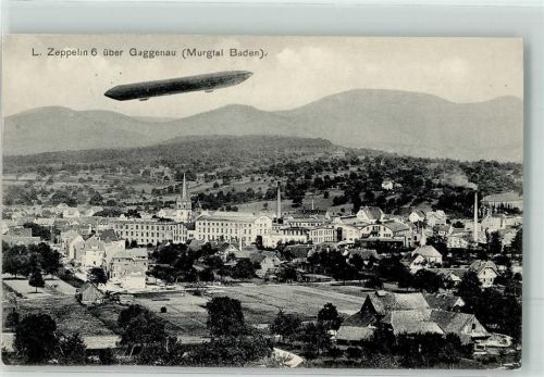 Gaggenau 1911 Luftschiff Zeppelin 6 über Gaggenau