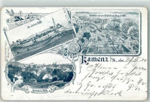 Kamenz 1900 Kamenz im Jahre 1506 u. Nach den Brande 1842