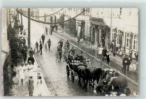 37176 W3412 Nörten-Hardenberg Foto AK Junggesellenschützenfest Kutsche Schützen Radfahrer
