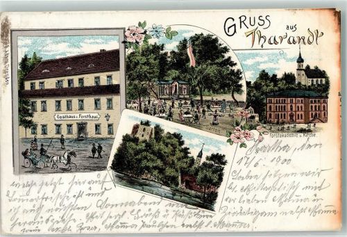 Tharandt 1900 Gasthaus Zum Forsthaus Ruine Forstakademie Kirche