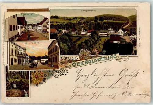 Obergünzburg 1901 Steinstraße Alter Markt Bergstraße