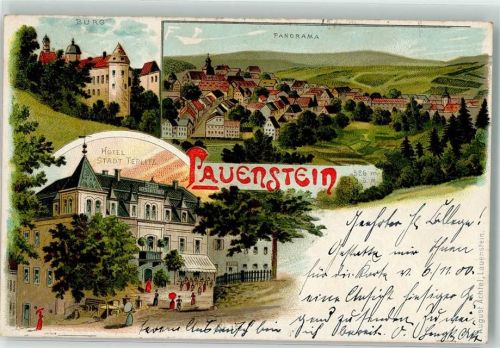 Lauenstein 1900 Burg Hotel Stadt Teplitz