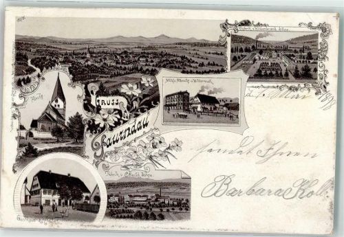 73033 W7320 Faurndau 1898 Lithographie Vorläufer Mühle Fabrik Hildebrand & Söhne Gasthaus zum Adler
