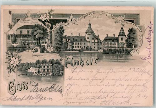 46419 W4294 Anholt , Westf 1900 Lithographie Gasthaus Huyink Schweizerhaus Schloss