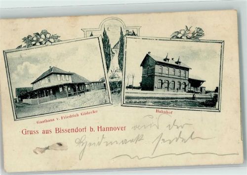 30900 W3002 Bissendorf , Han 1910 - Gasthaus Gödecke Bahnhof Bahnpost Hannover- Zg. 487