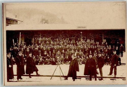 Oberau 1911 Gruppenfoto Fotograph Winter
