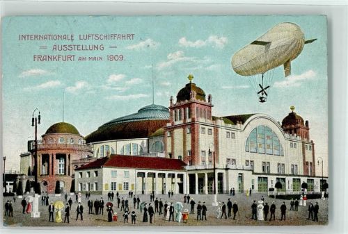 Frankfurt 1909 Zeppelin Luftschiff Off. Postkarte Nr 5