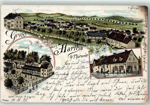 Tharandt 1898 Hartha Gasthaus M. Schirner Geschäft E. Feodor Vörtler