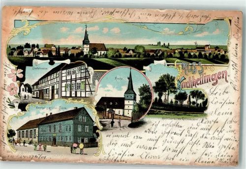Kirchheilingen 1905 Hannoverscher Gottesacker Gasthaus Zum grünen Schild Dorfstraße Kirche