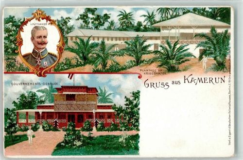 v. Puttkamer Orden Plantage am Kriegshafen Gouvernements Gebäude Lithographie Ganzsache Deutsches Kolonialhaus Nr 2