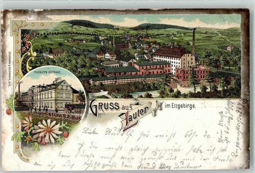 08312 O9406 Lauter , Sachs 1901 Lithographie Fischers Gasthaus