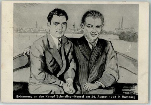 Hamburg Erinnerung KampfMax Schmeling Walter Neusel 26. August 1934 sign Bebren