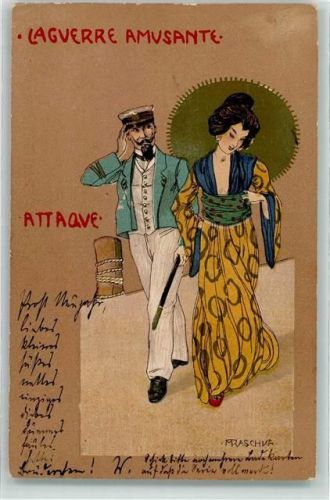 1901 Laguerre Amusante Attaque sign Mraschka
