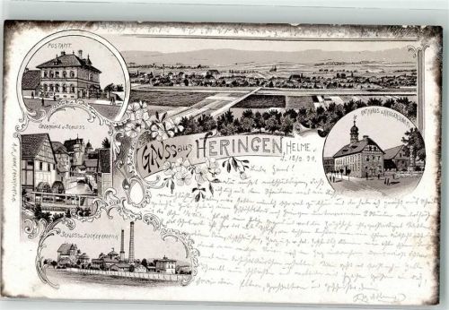 Heringen 1899 Postamt Rathaus Schloß Zuckerfabrik Obermühle