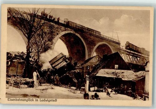 Ludwigsstadt Eisenbahnunglück Eilgüterzug 18. Feb. 1924 Viadukt Winter
