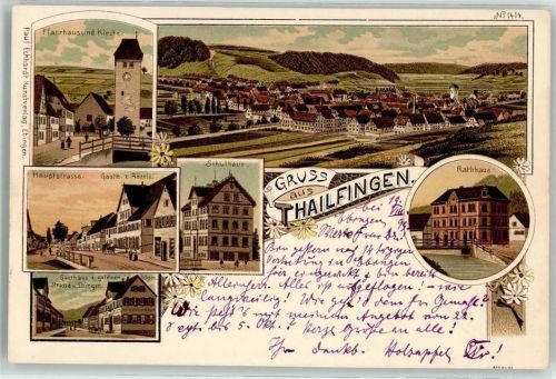 Tailfingen 1899 Rathaus Schule Hauptstraße Gasthaus zum Rössle