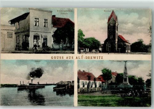 Drewitz 1916 Denkmal Friseurgeschäft Fritsch Oder Dampfer