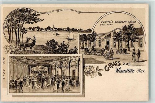 Wandlitz Flußufer Damwild Gasthaus z. goldenen Löwen Tanzsaal