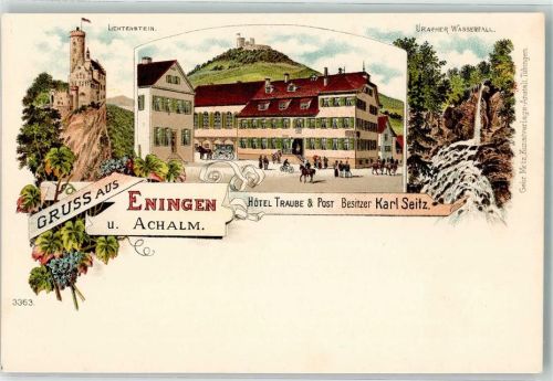 Eningen Hotel Traube Burg Lichtenstein Uracher Wasserfall
