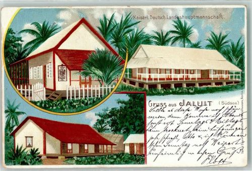Lithographie Jaluit Kaiserl. Deutsch. Landeshauptmannschaft Deutsches Kolonialhaus Nr 10