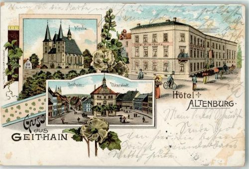 Geithain 1902 Hotel Altenburg Kirche Unterstadt