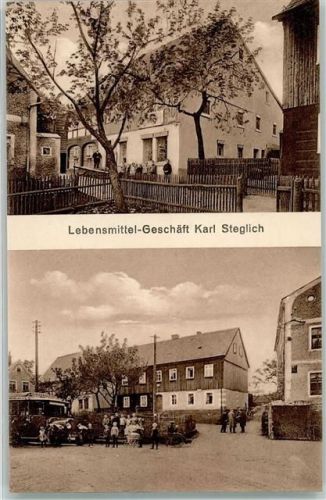 01855 O8361 Hinterhermsdorf Foto AK Lebensmittel Steglich Omnibus Kinder