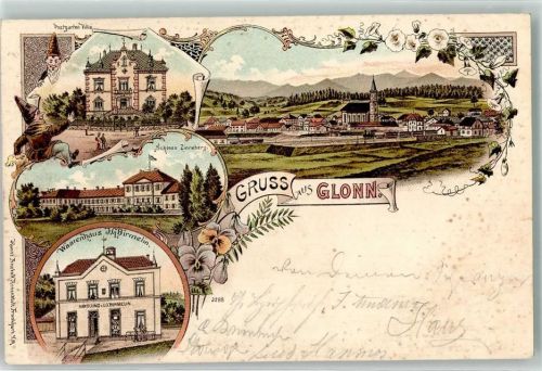 Glonn 1900 Kaufhaus Birmelin Schloß Zinneberg Postgarten-Villa