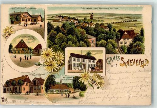 Schenefeld 1904 Gasthaus Stahl Gasthaus Rohwedder Gasthaus Kracht Lithographie