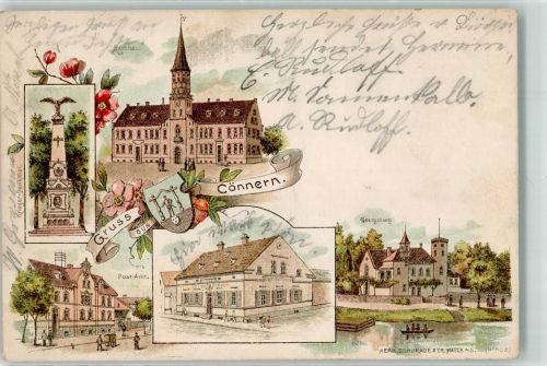 Könnern 1900 Georgsburg Postamt Kriegerdenkmal Rathaus