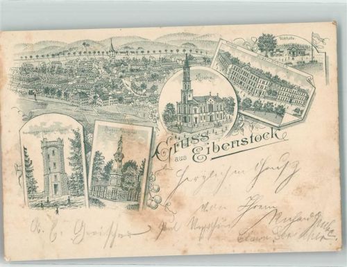 Eibenstock 1898 Vorläufer Aussichtsturm Kriegerdenkmal Kirche Bürgerschulen