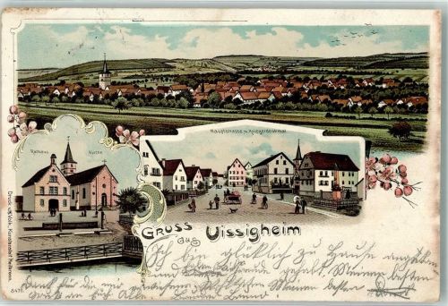 Uissigheim 1904 Hauptstraße Kriegerdenkmal Rathaus