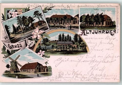 Altjührden 1899 Windmühle Plaggenkrug Schule Villa Will