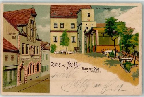 Rötha 1913 Gasthaus Thüringer Hof Gartenrestaurant